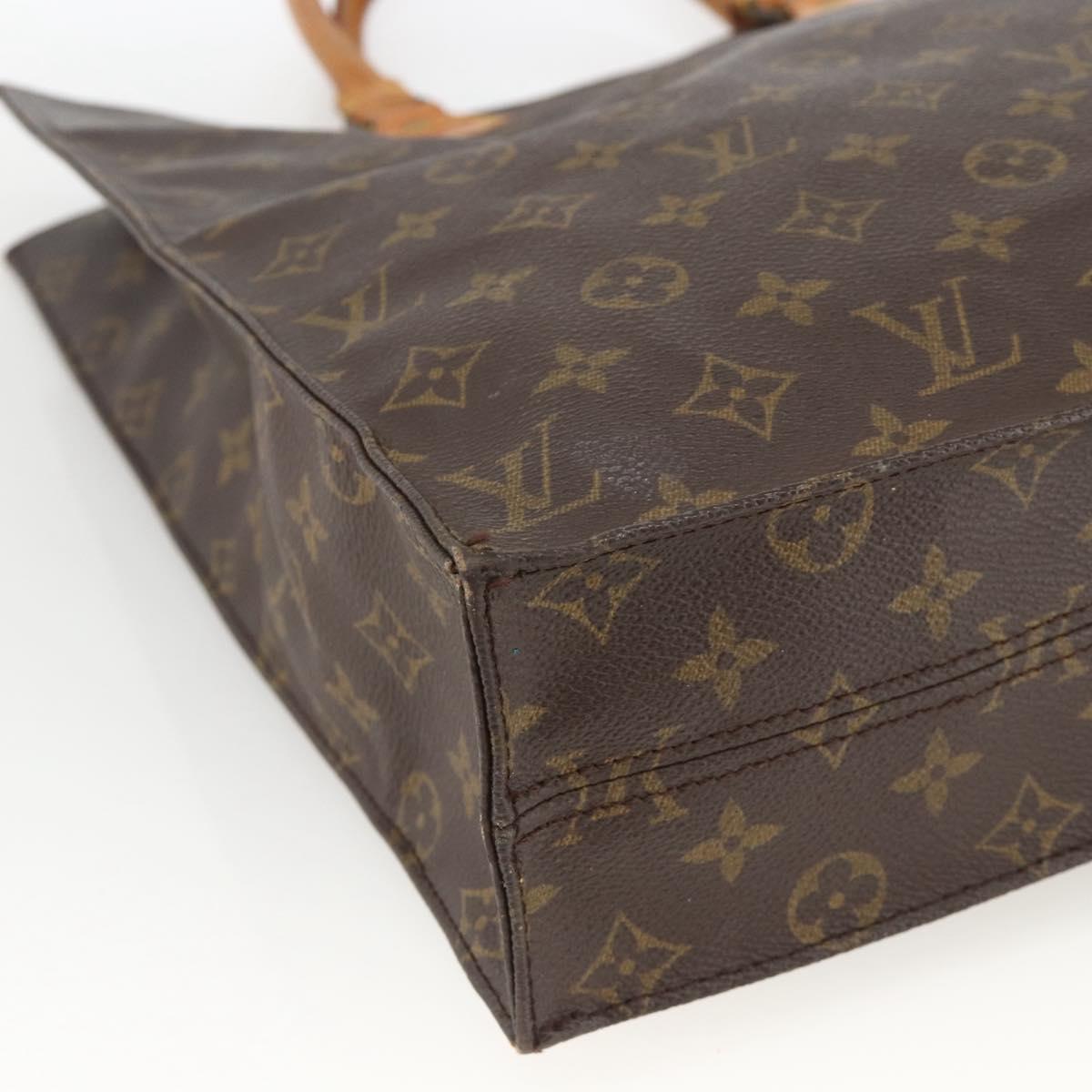 LOUIS VUITTON Monogram Sac Plat Hand Bag M51140 LV Auth ARZ886