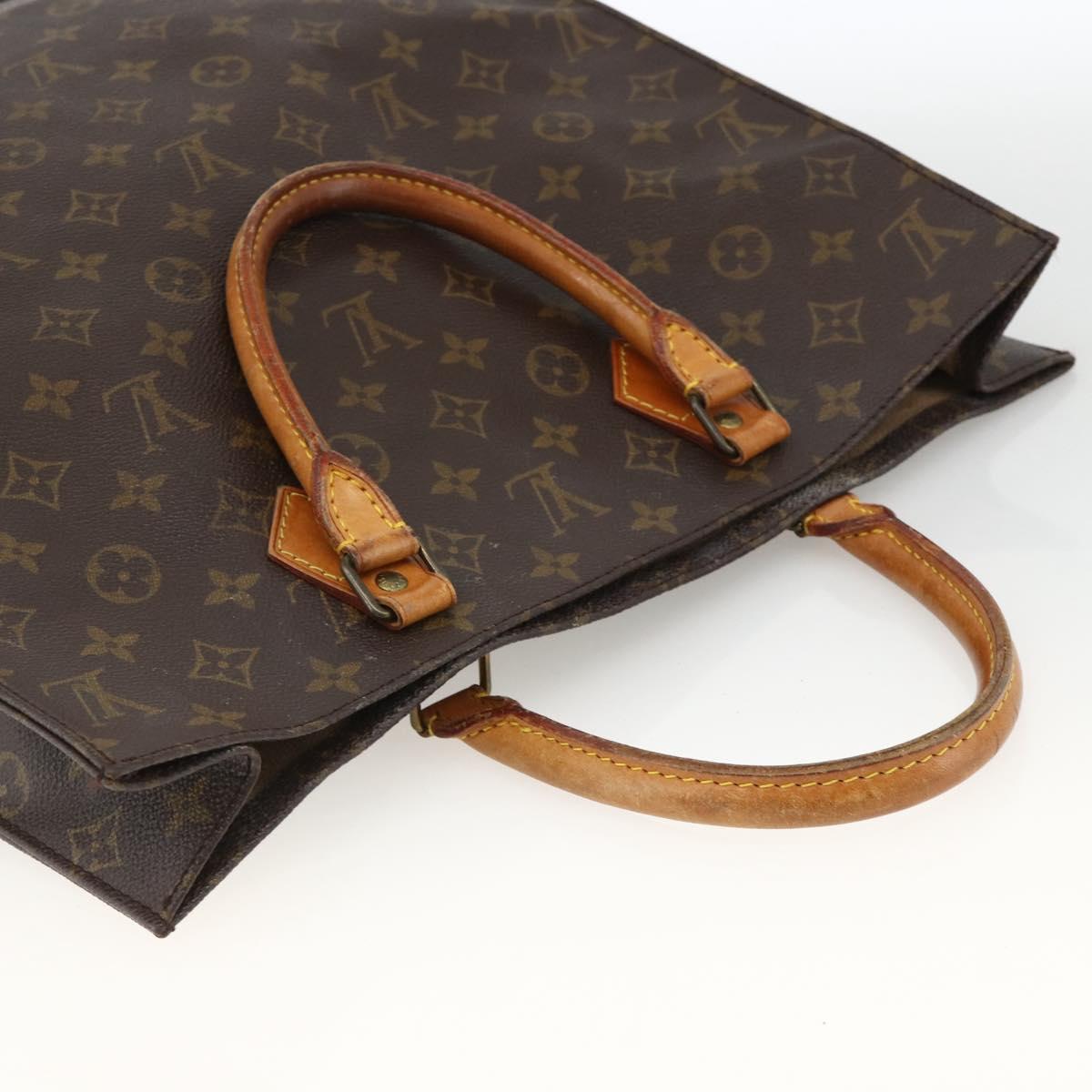 LOUIS VUITTON Monogram Sac Plat Hand Bag M51140 LV Auth ARZ886