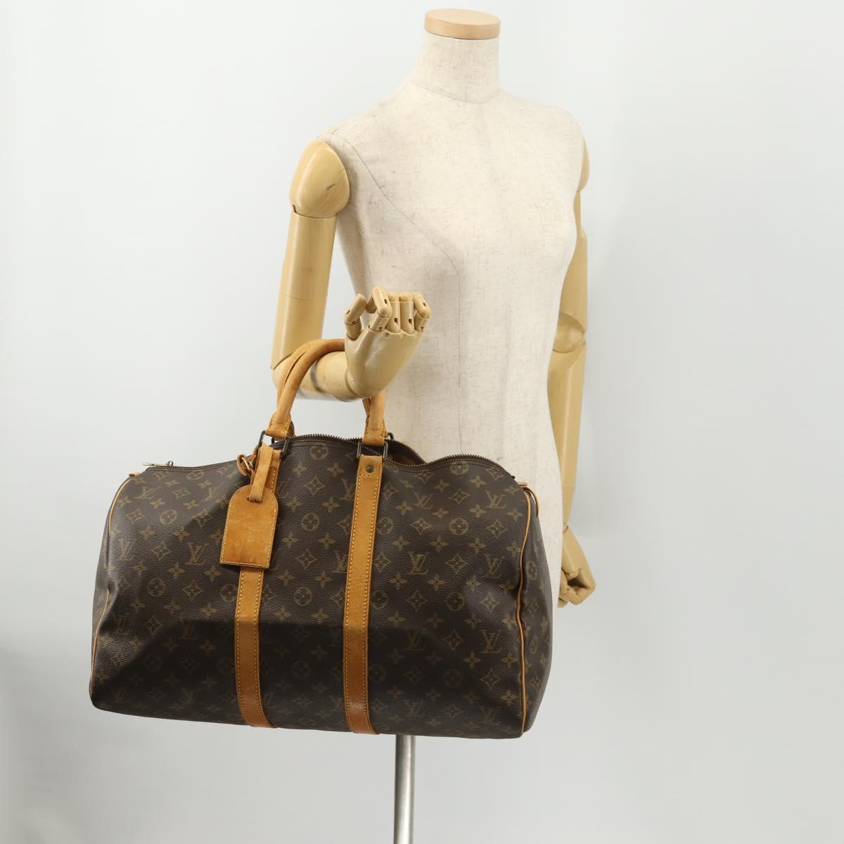 LOUIS VUITTON Monogram Keepall 45 Boston Bag M41428 LV Auth ARZ887