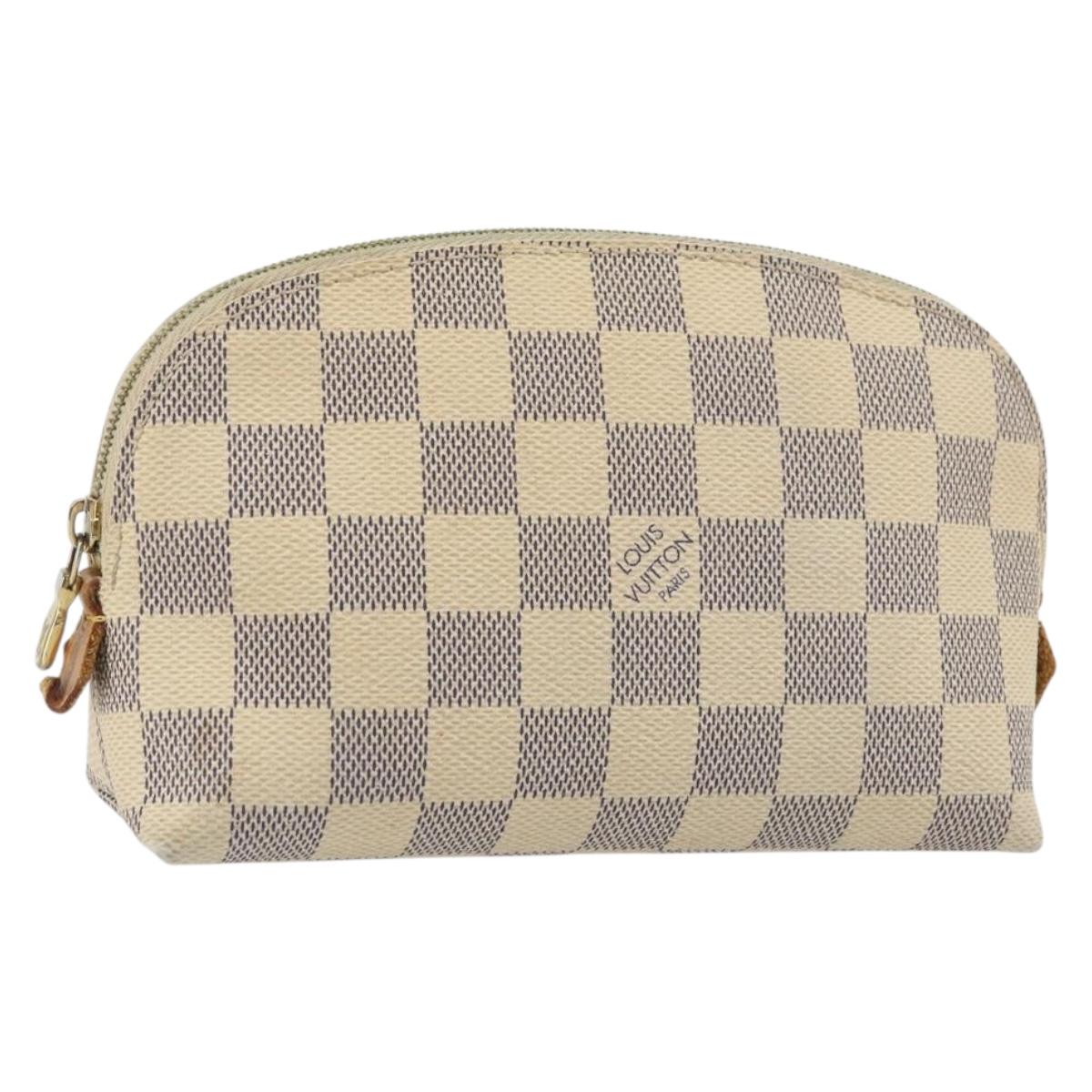 LOUIS VUITTON Damier Azur Pochette Cosmetic PM Pouch N60024 LV Auth ARZ890