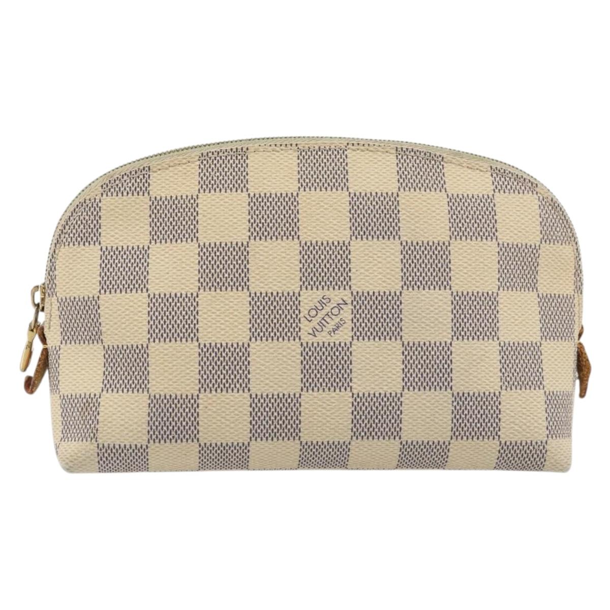 LOUIS VUITTON Damier Azur Pochette Cosmetic PM Pouch N60024 LV Auth ARZ890