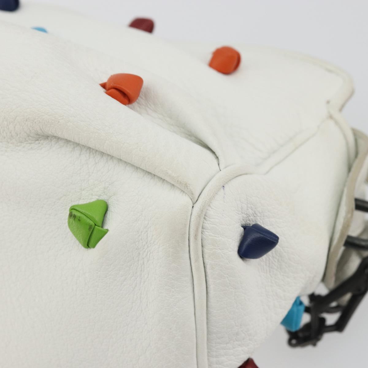 BOTTEGA VENETA Shoulder Bag Leather White Auth ARZ893A