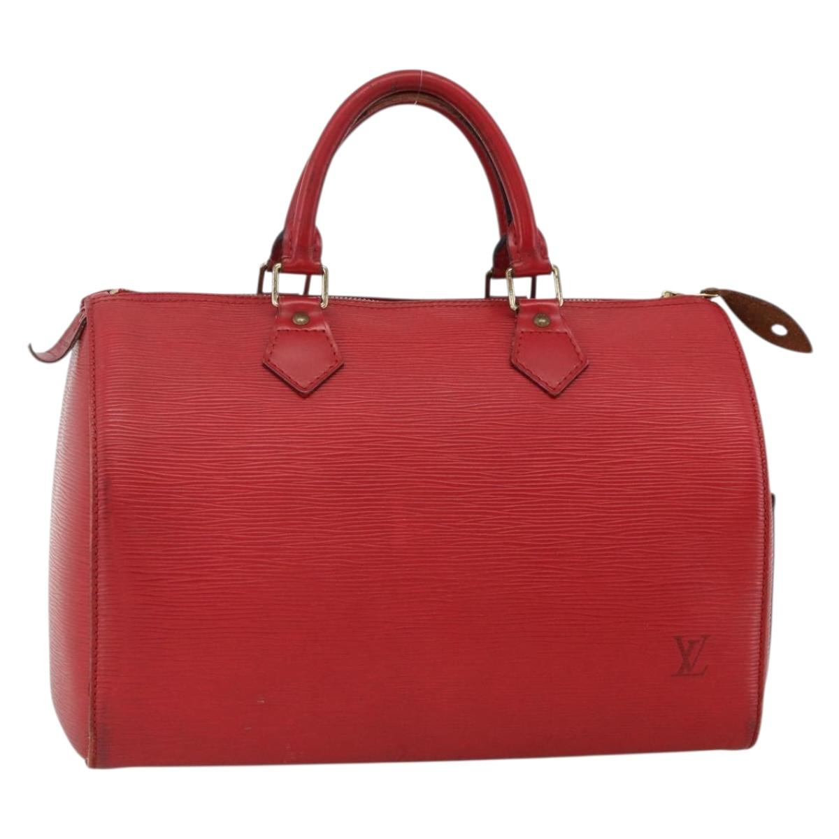 LOUIS VUITTON Epi Speedy 30 Hand Bag Castilian Red M43007 LV Auth ARZ895