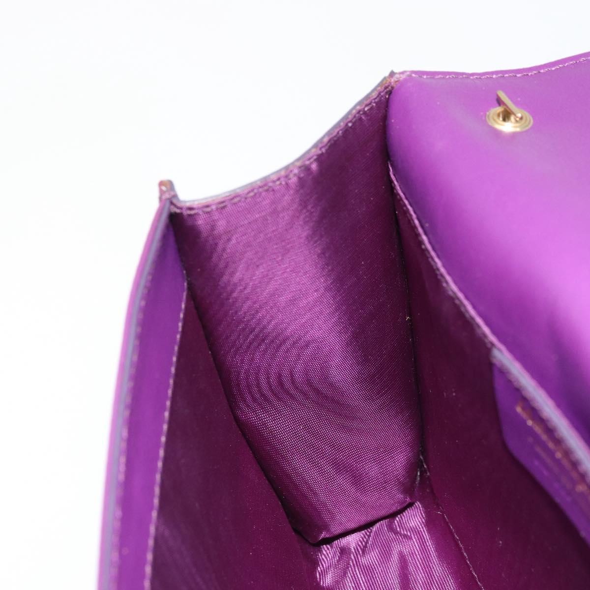 Salvatore Ferragamo Vala Chain Bag Patent leather Purple Gold Auth ARZ899