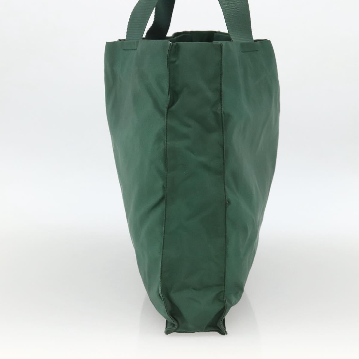 PRADA Tote Bag Nylon Green Silver Auth ARZ913A