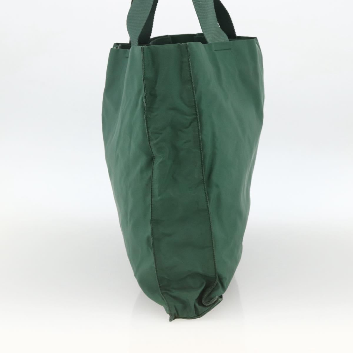 PRADA Tote Bag Nylon Green Silver Auth ARZ913A