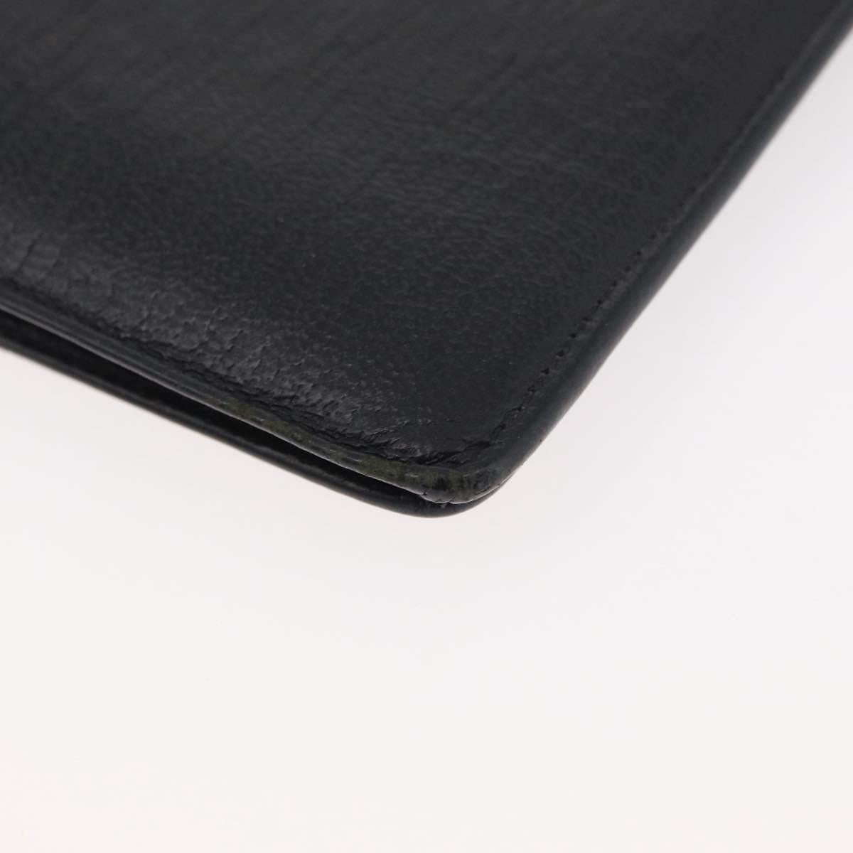 CHANEL COCO Mark Long Wallet Leather Black CC Auth ARZ921