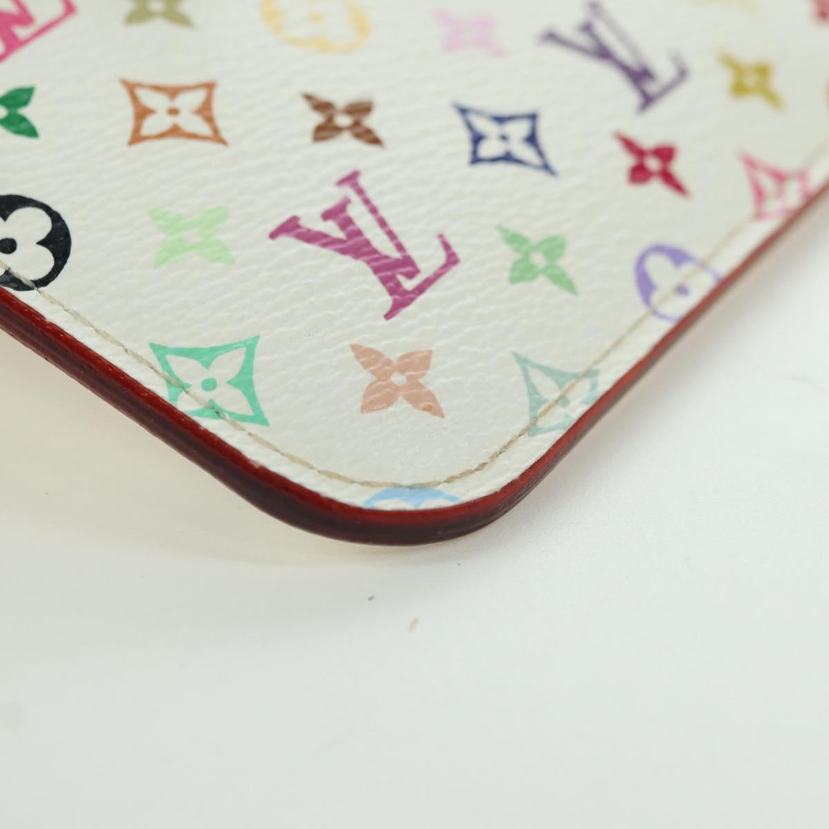 LOUIS VUITTON Multicolor Pochette Cles NM Coin Purse White M93734 Auth ARZ924V
