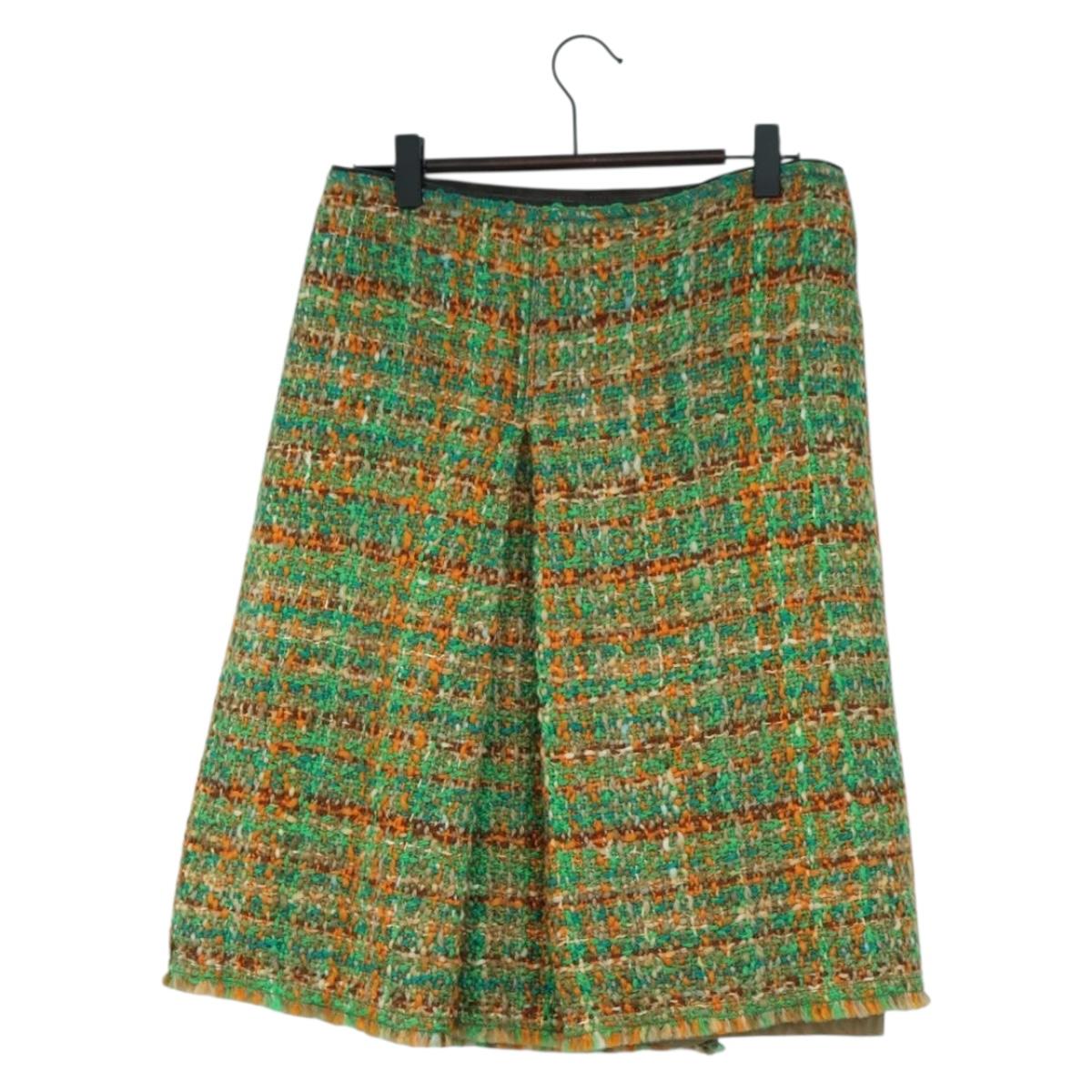 PRADA Sports Skirt Tweed 40 Multicolor CC Auth ARZ928A