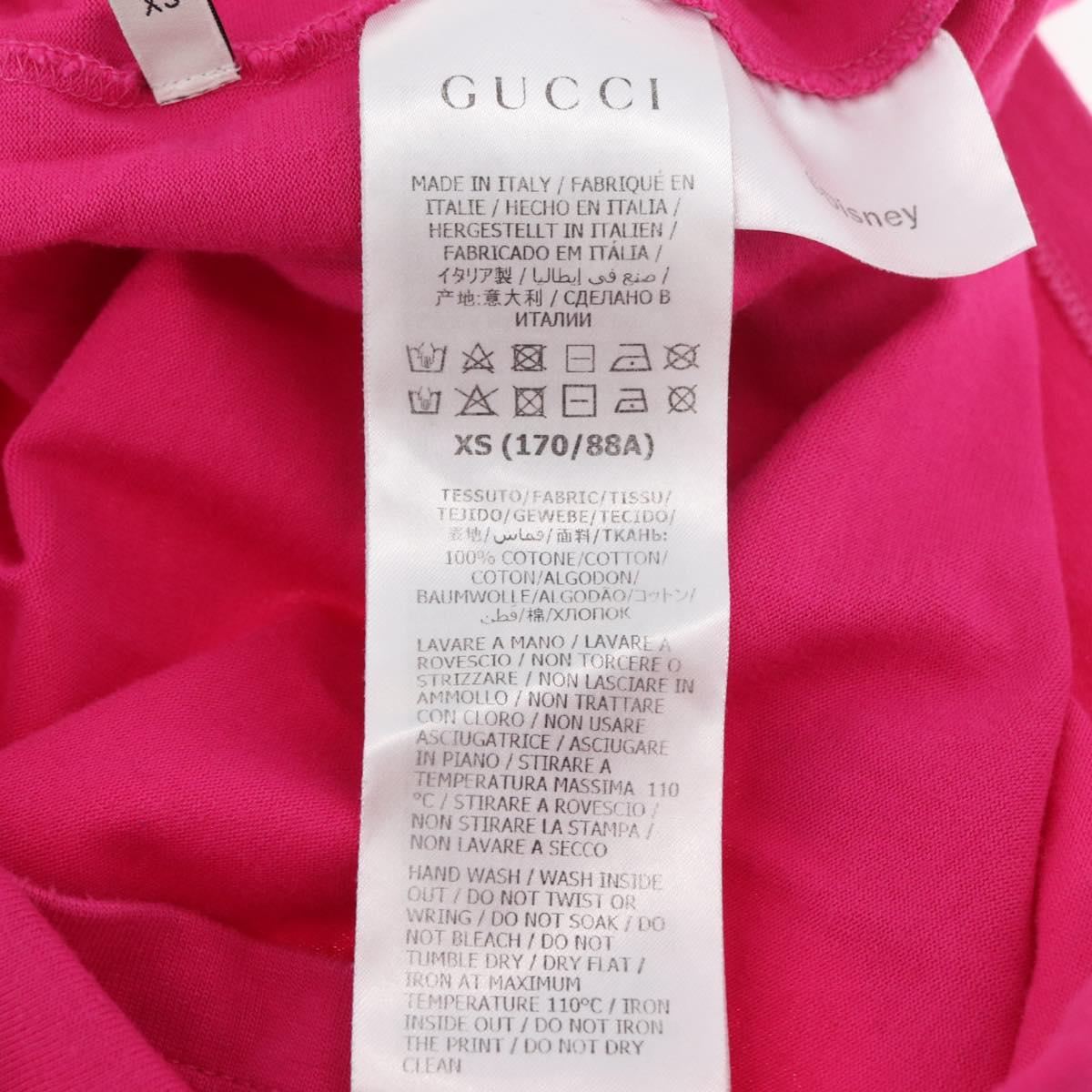 GUCCI Disney Collaboration Short Sleeved T Shirt Cotton Pink Auth ARZ929M
