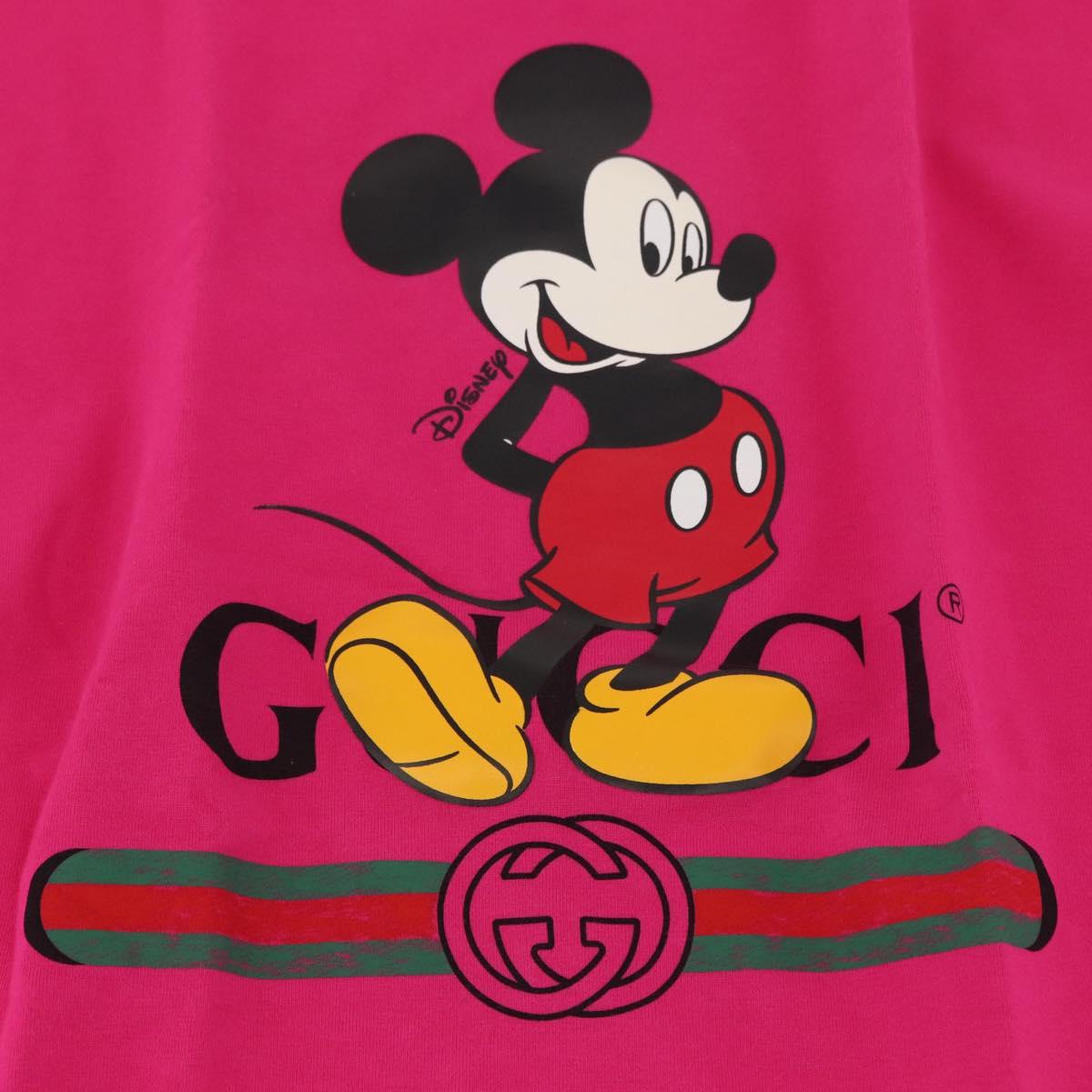 GUCCI Disney Collaboration Short Sleeved T Shirt Cotton Pink Auth ARZ929M