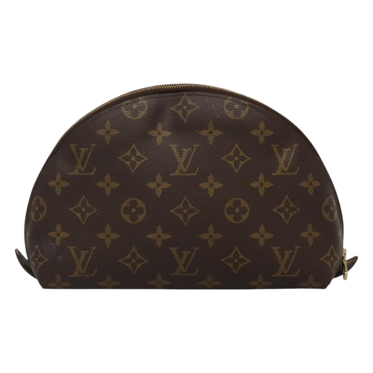 LOUIS VUITTON Monogram Trousse Demi Ronde Cosmetic Pouch M47520 LV Auth BA014