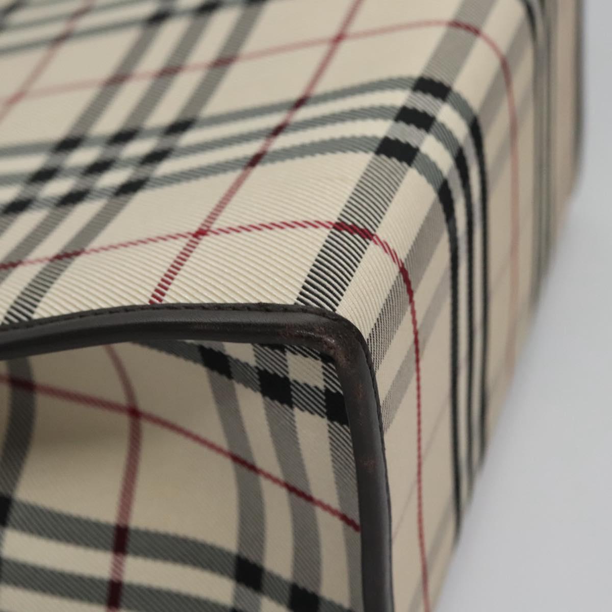 BURBERRY Nova Check Hand Bag Canvas Beige Brown Auth BA050