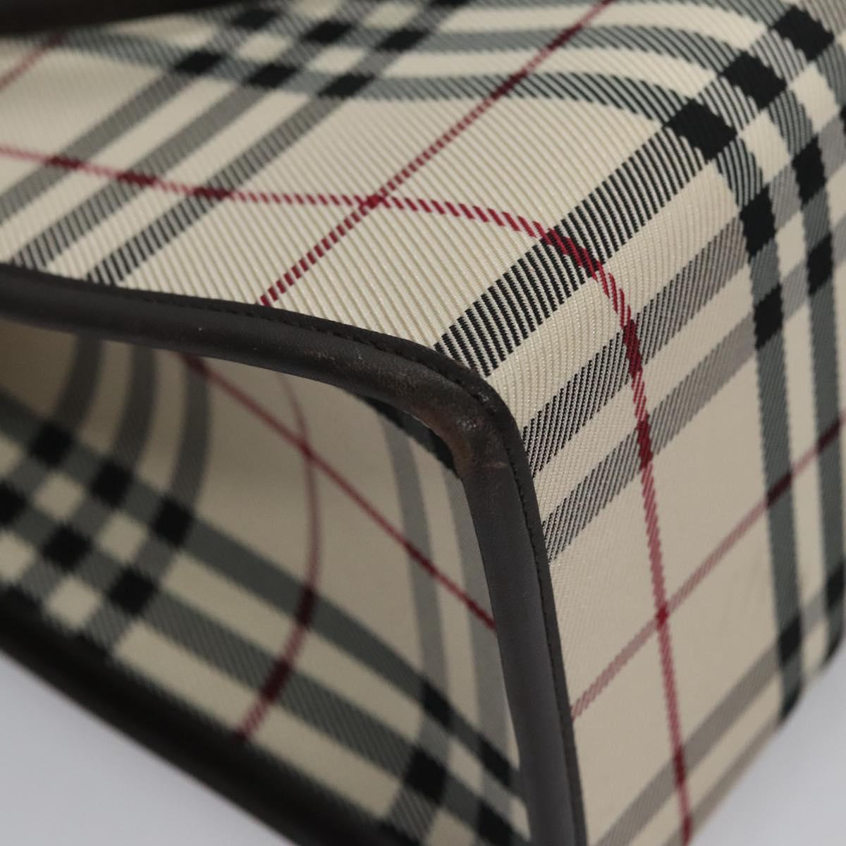 BURBERRY Nova Check Hand Bag Canvas Beige Brown Auth BA050