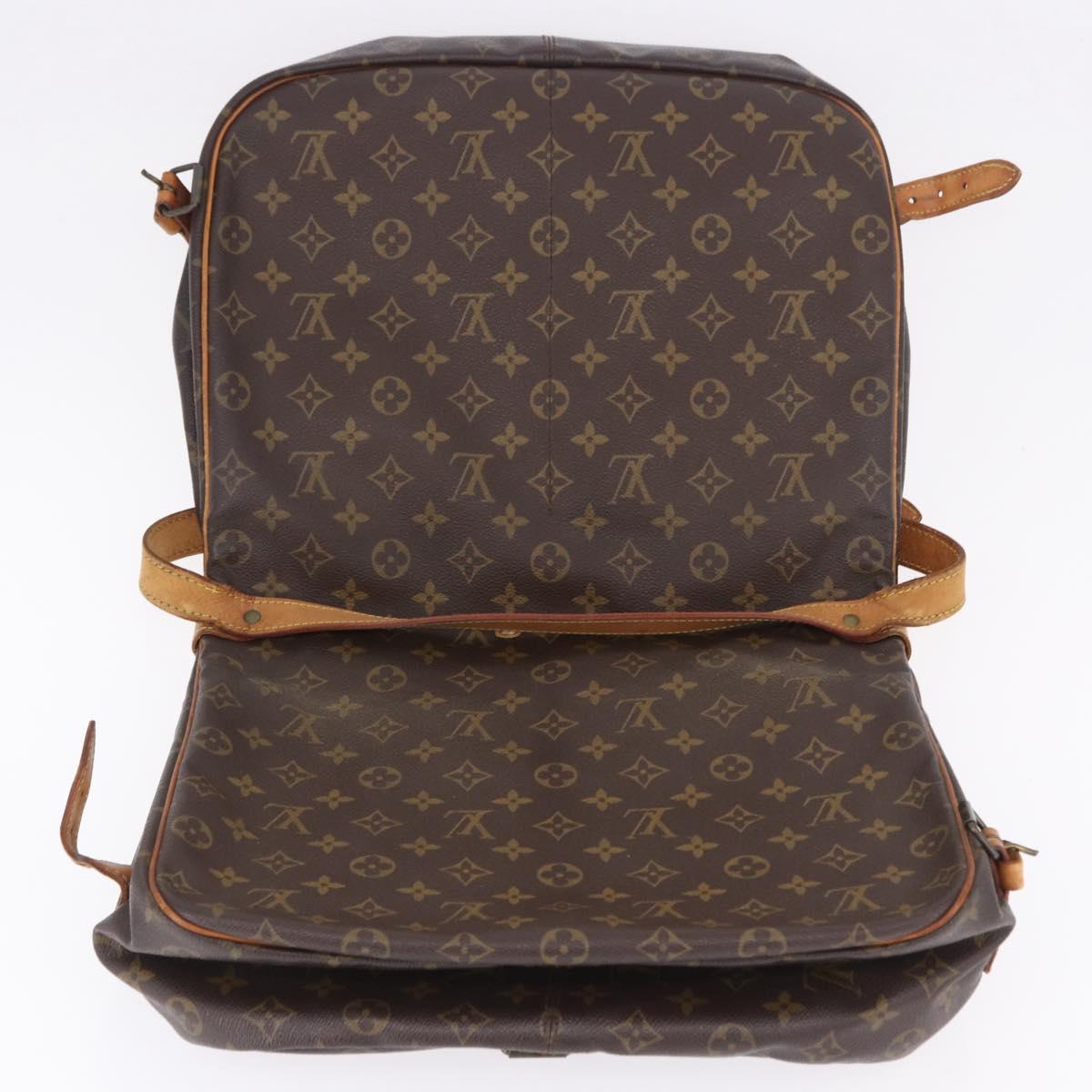 LOUIS VUITTON Monogram Saumur 35 Shoulder Bag M42254 LV Auth BA055
