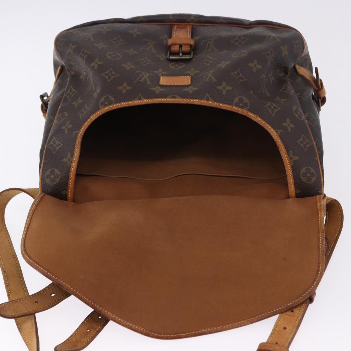 LOUIS VUITTON Monogram Saumur 35 Shoulder Bag M42254 LV Auth BA055