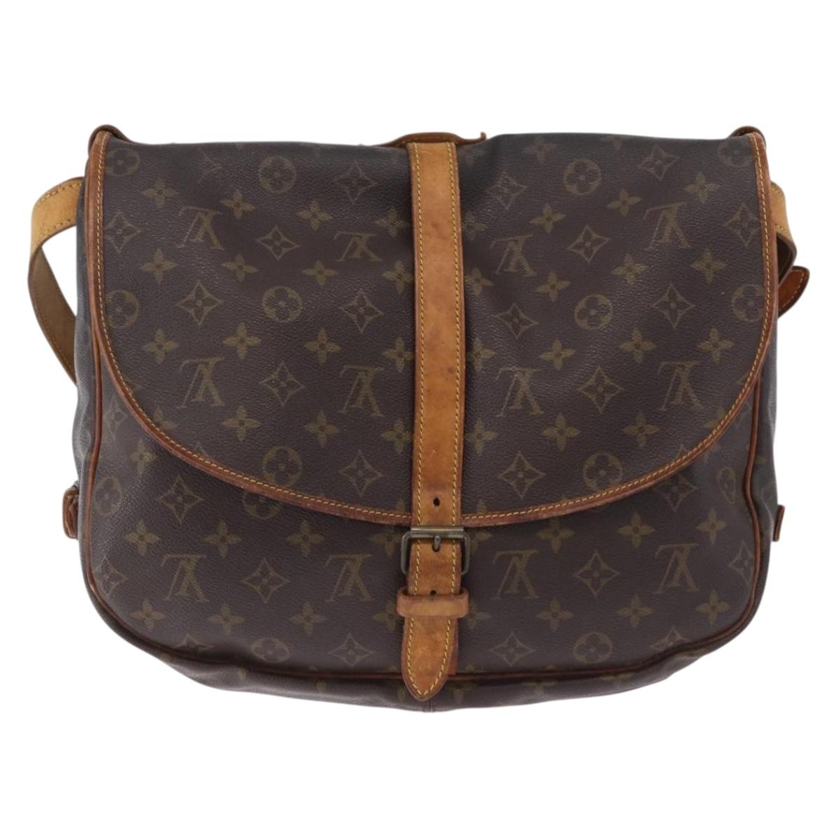 LOUIS VUITTON Monogram Saumur 35 Shoulder Bag M42254 LV Auth BA055