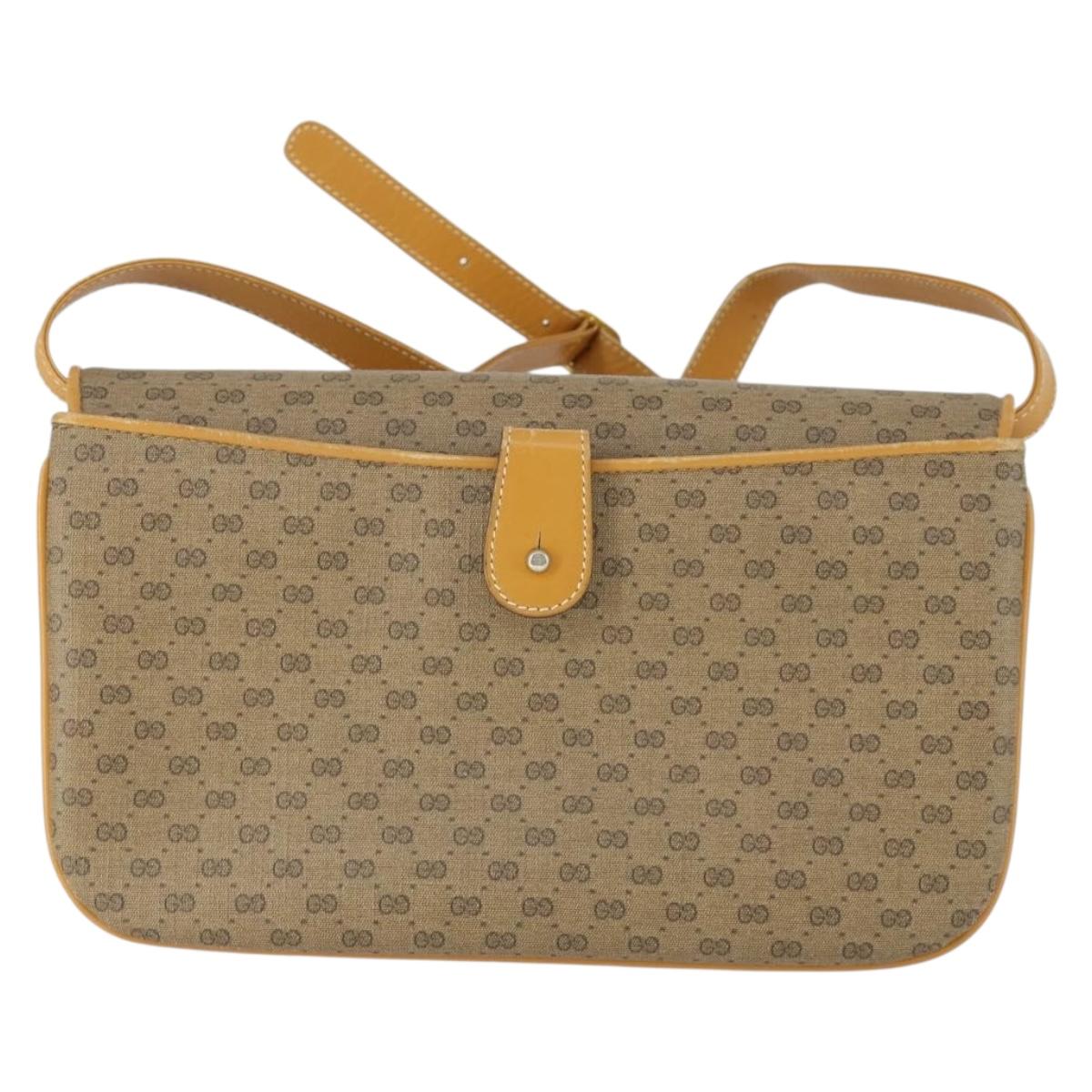 GUCCI Micro GG Supreme Shoulder Bag PVC Beige Gold 004 106 0024 Auth BA10006