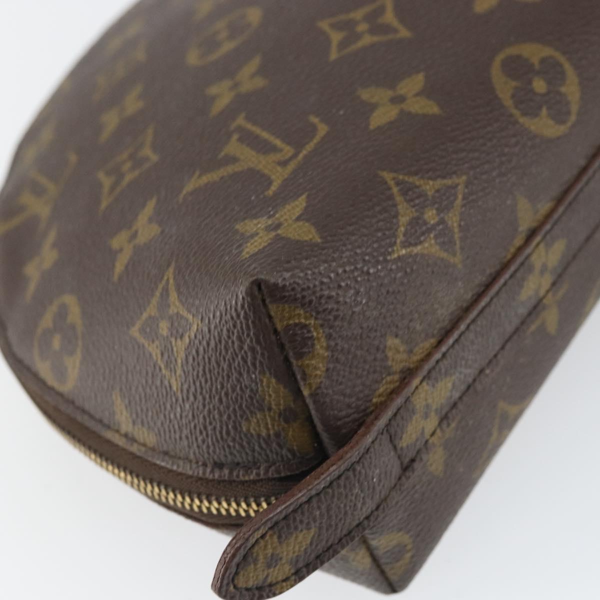 LOUIS VUITTON Monogram Trousse Demi Ronde Cosmetic Pouch M47520 LV Auth BA10019