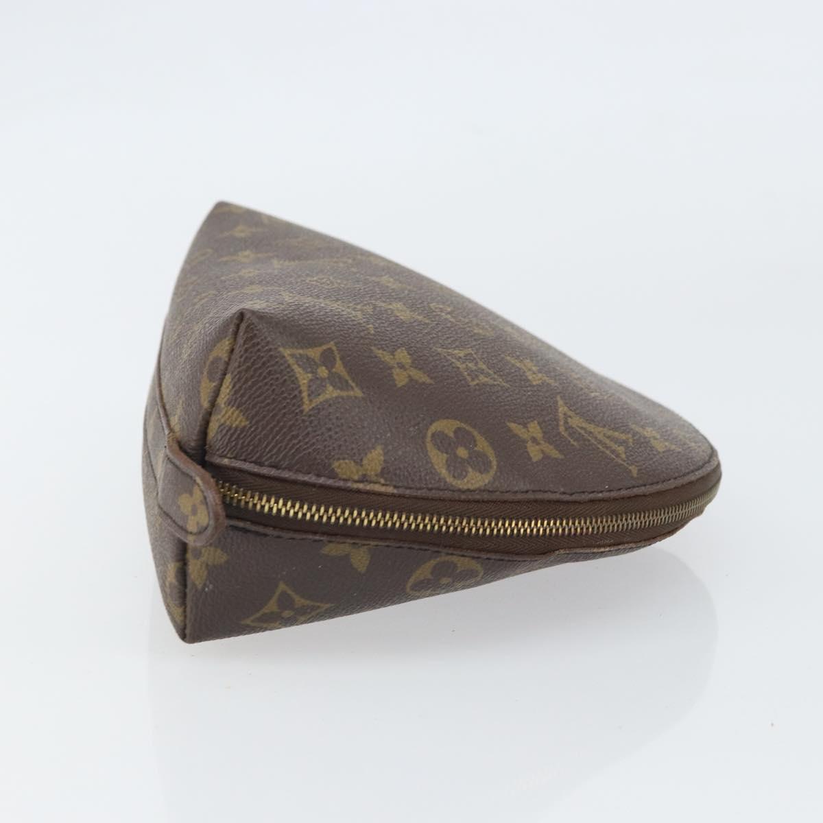 LOUIS VUITTON Monogram Trousse Demi Ronde Cosmetic Pouch M47520 LV Auth BA10019