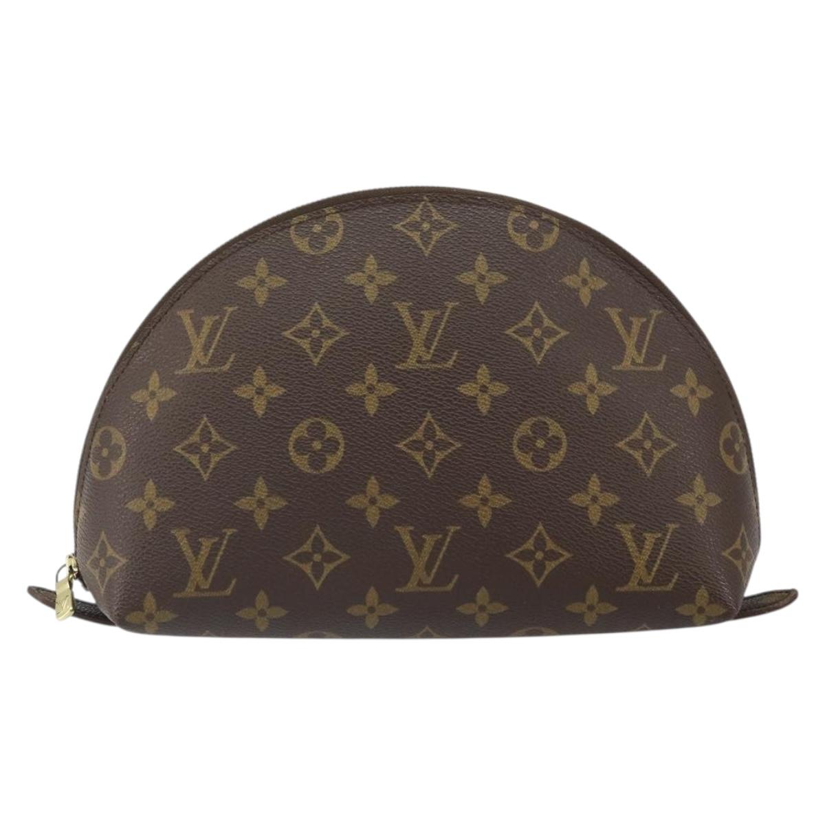 LOUIS VUITTON Monogram Trousse Demi Ronde Cosmetic Pouch M47520 LV Auth BA10020
