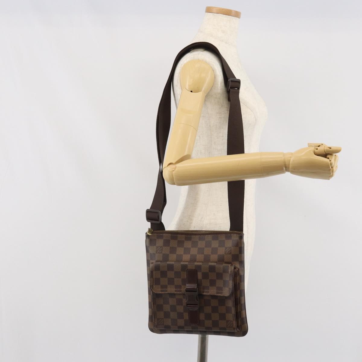 LOUIS VUITTON Damier Ebene Pochette Merwiel Shoulder Bag N51127 LV Auth BA10021