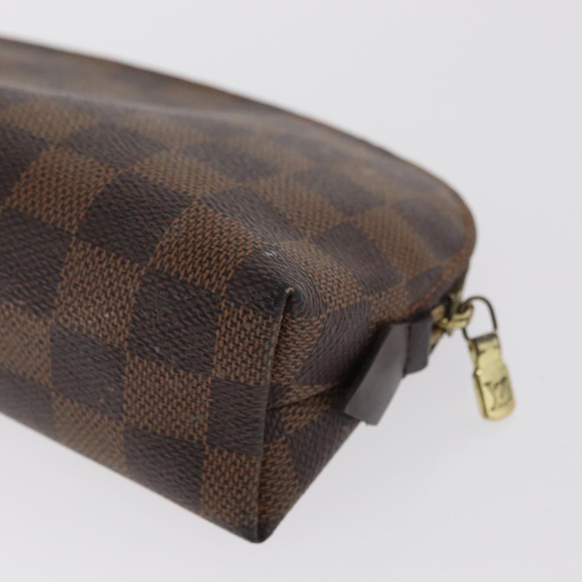 LOUIS VUITTON Damier Ebene Pochette Cosmetic PM Pouch N47516 LV Auth BA10024