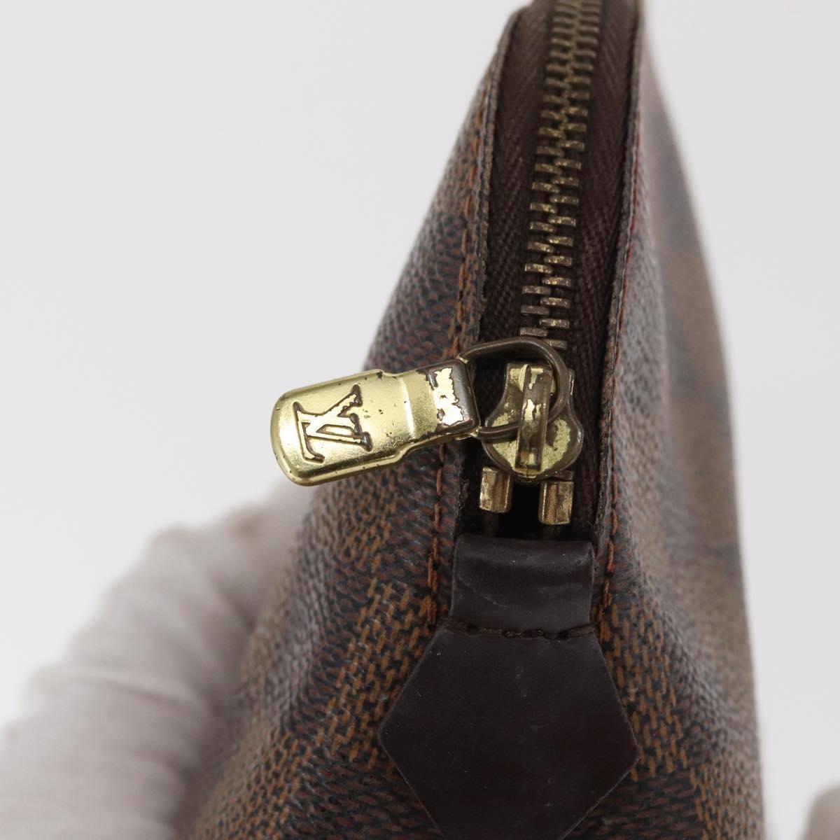 LOUIS VUITTON Damier Ebene Pochette Cosmetic PM Pouch N47516 LV Auth BA10024