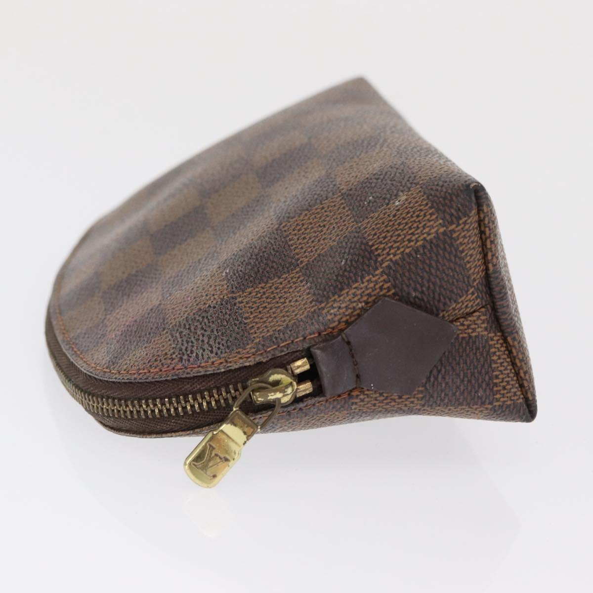LOUIS VUITTON Damier Ebene Pochette Cosmetic PM Pouch N47516 LV Auth BA10024