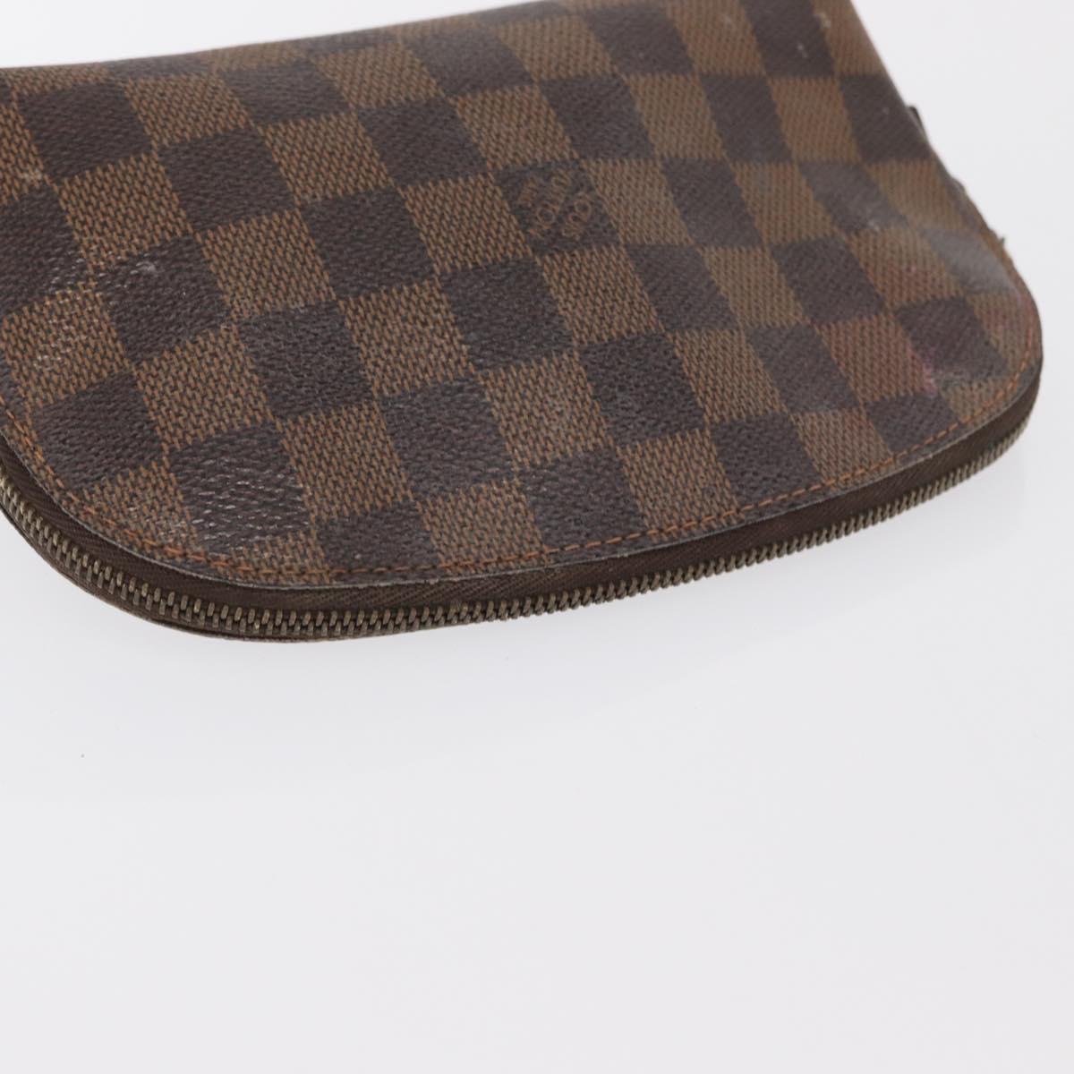 LOUIS VUITTON Damier Ebene Pochette Cosmetic PM Pouch N47516 LV Auth BA10024