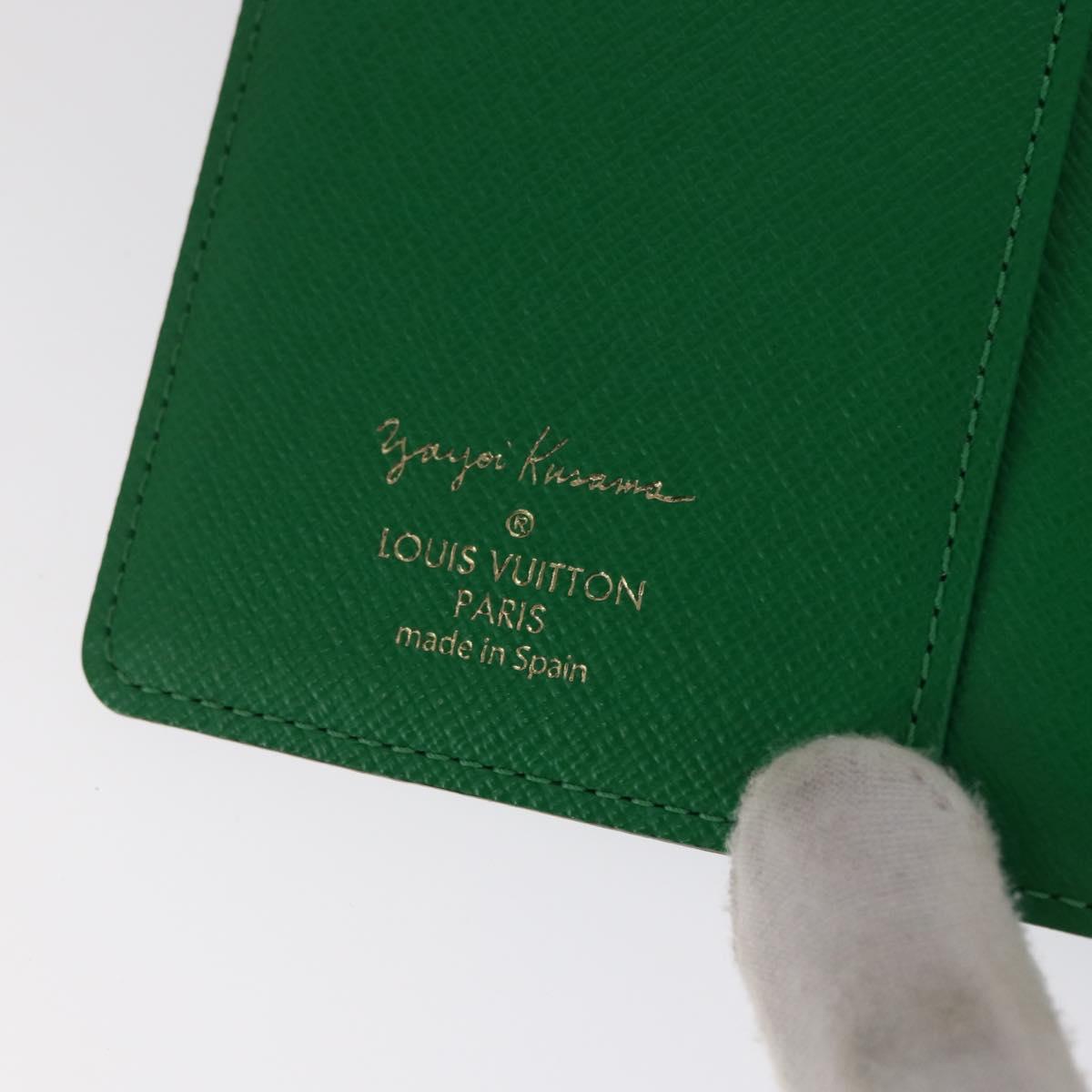LOUIS VUITTON Yayoi Kusama Agenda PM Day Planner Cover Green R21133 Auth BA10034