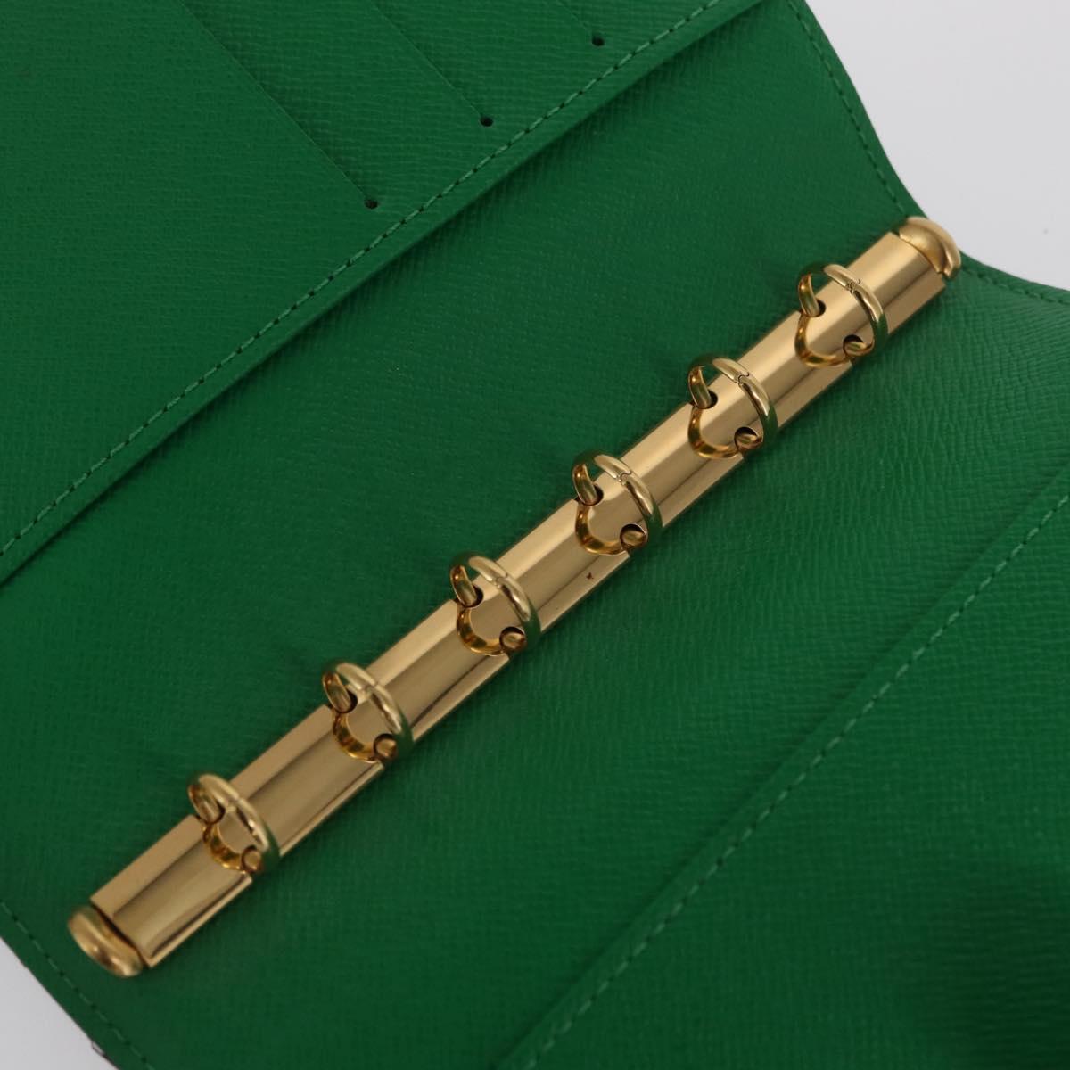 LOUIS VUITTON Yayoi Kusama Agenda PM Day Planner Cover Green R21133 Auth BA10034