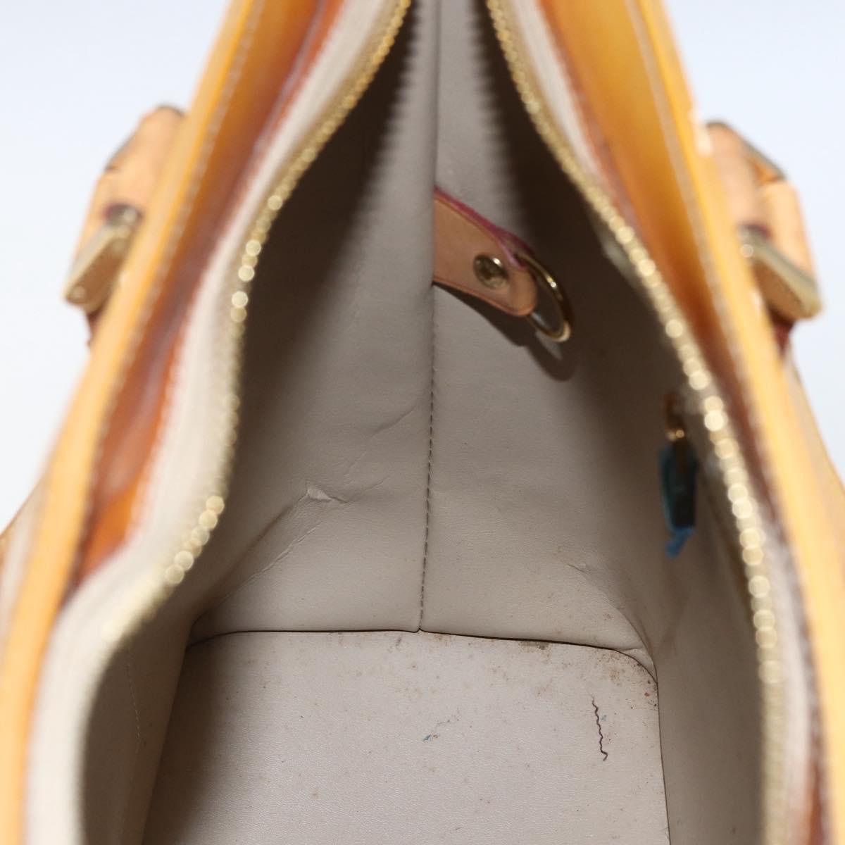 LOUIS VUITTON Monogram Vernis Houston Hand Bag Beige M91004 LV Auth BA10039