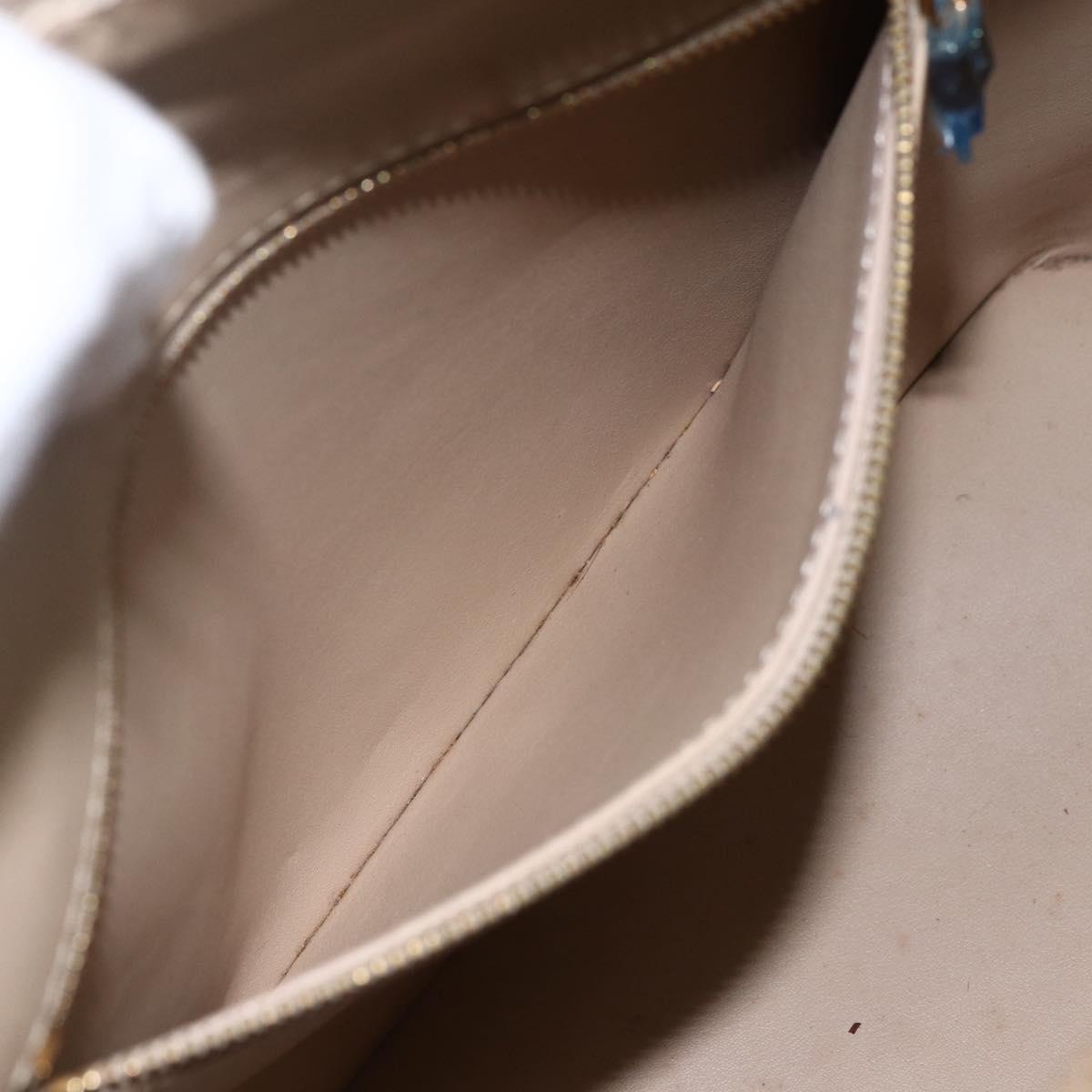 LOUIS VUITTON Monogram Vernis Houston Hand Bag Beige M91004 LV Auth BA10039