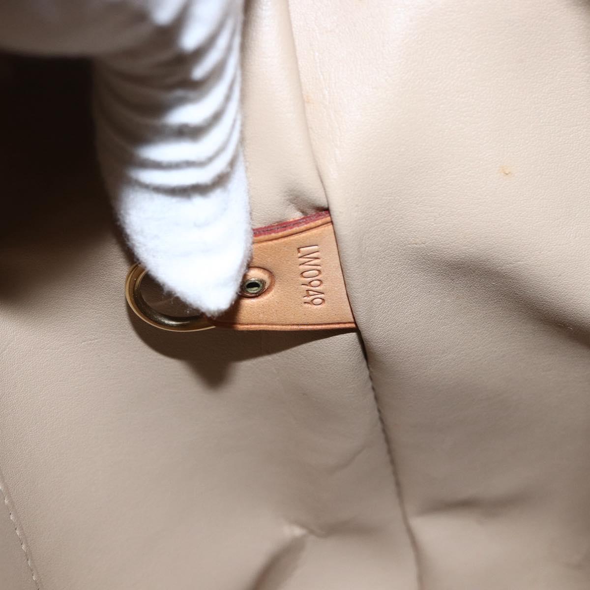 LOUIS VUITTON Monogram Vernis Houston Hand Bag Beige M91004 LV Auth BA10039