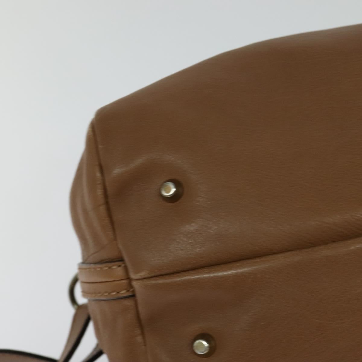 Chloe Hand Bag Leather 2way Brown Gold Auth BA1004