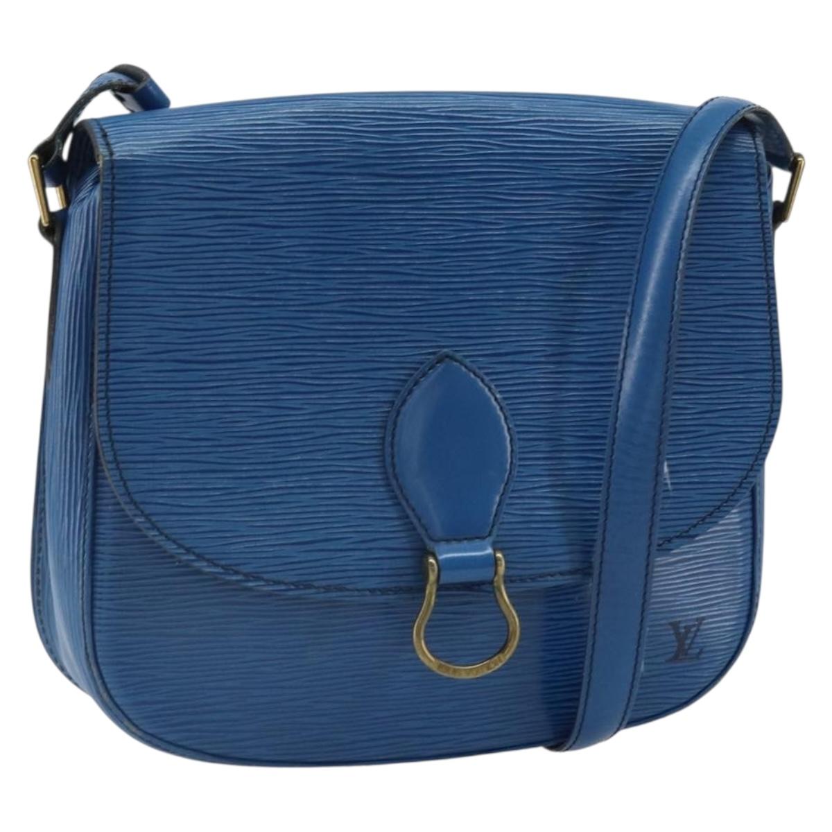 LOUIS VUITTON Epi Saint Cloud GM Shoulder Bag Toledo Blue M52195 LV Auth BA10053