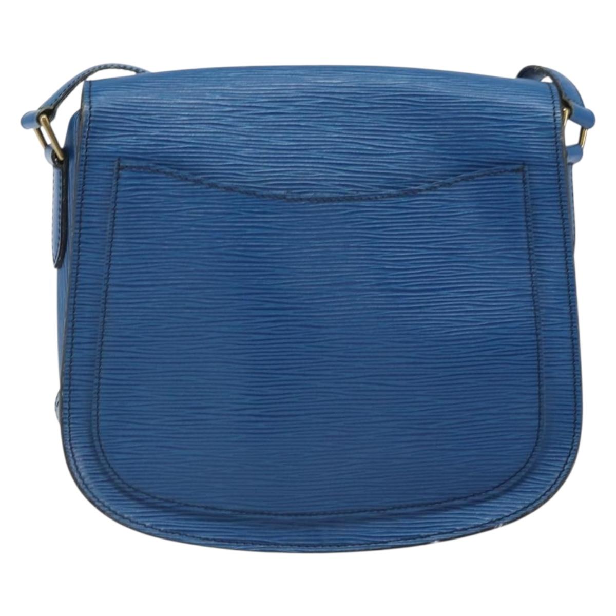 LOUIS VUITTON Epi Saint Cloud GM Shoulder Bag Toledo Blue M52195 LV Auth BA10053