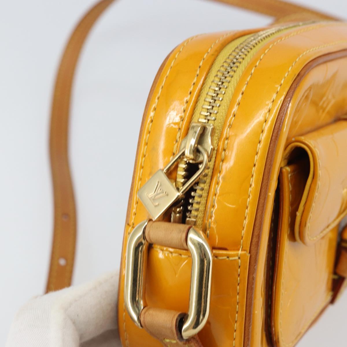 LOUIS VUITTON Monogram Vernis Christy MM Shoulder Bag Jaune M91108 Auth BA10057