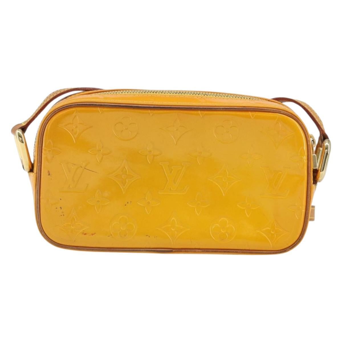 LOUIS VUITTON Monogram Vernis Christy MM Shoulder Bag Jaune M91108 Auth BA10057