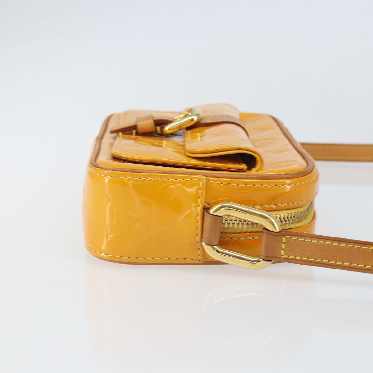 LOUIS VUITTON Monogram Vernis Christy MM Shoulder Bag Jaune M91108 Auth BA10057