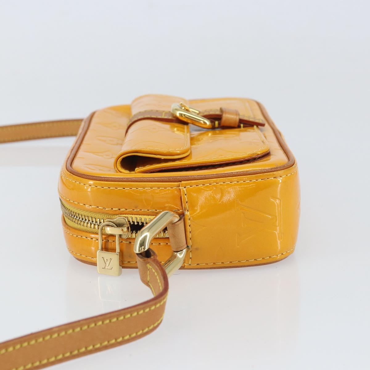 LOUIS VUITTON Monogram Vernis Christy MM Shoulder Bag Jaune M91108 Auth BA10057