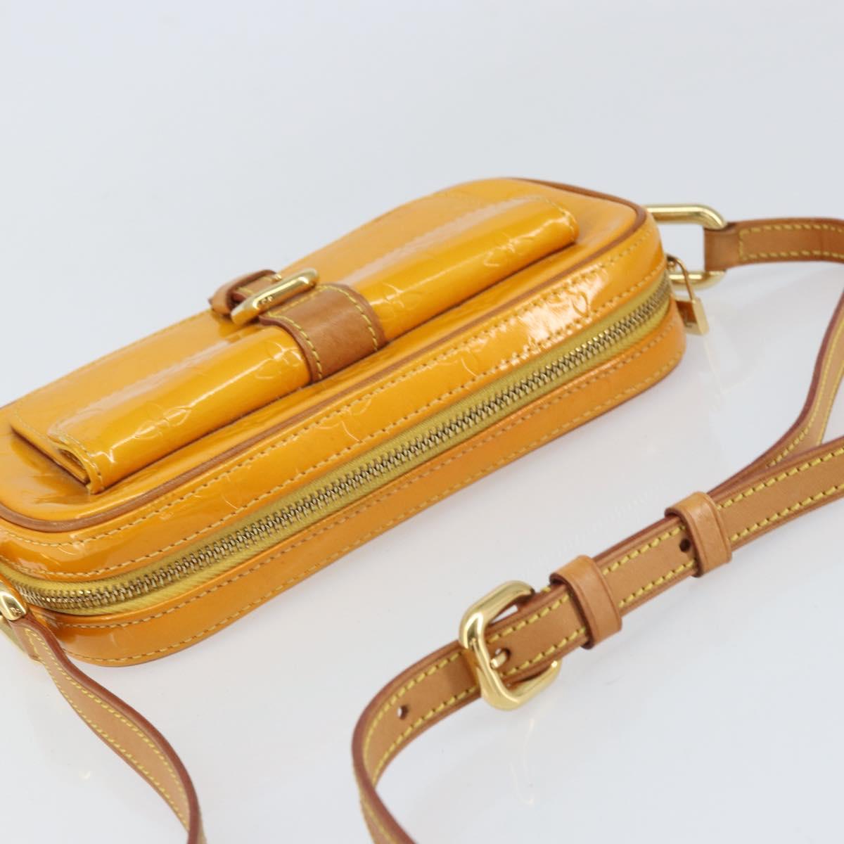LOUIS VUITTON Monogram Vernis Christy MM Shoulder Bag Jaune M91108 Auth BA10057