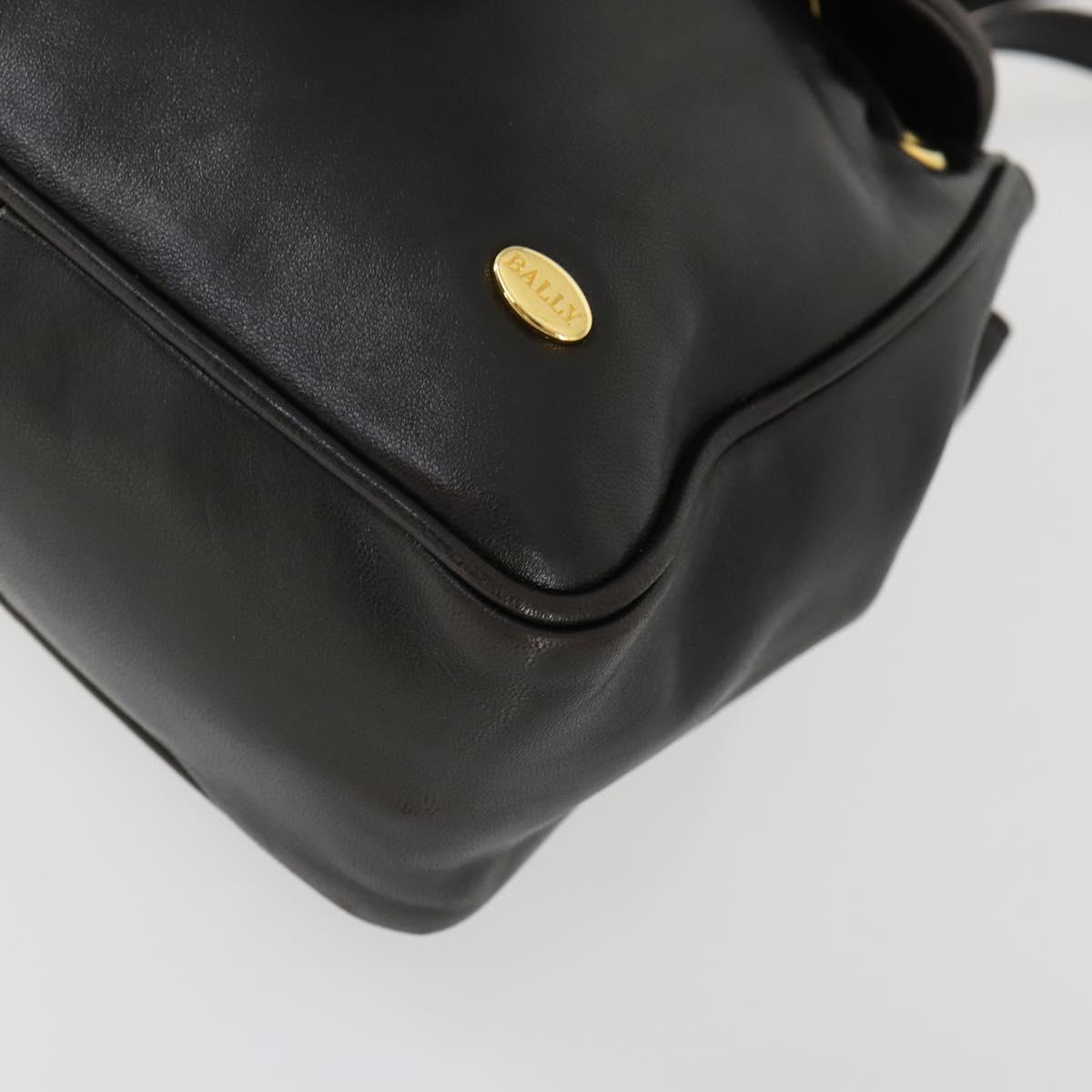BALLY Backpack Leather Brown Gold Auth BA10063