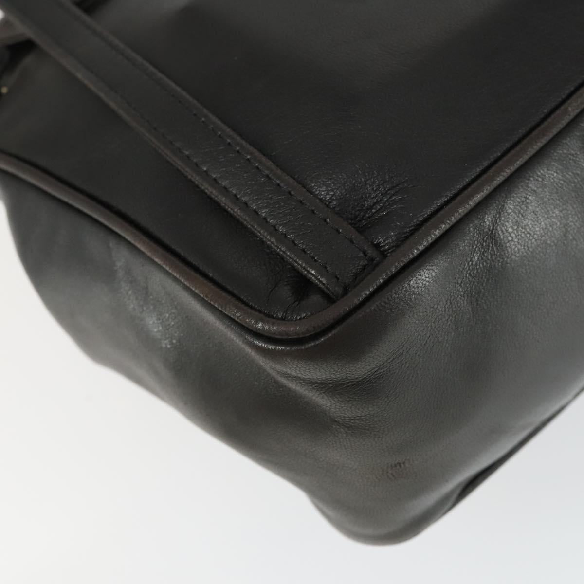 BALLY Backpack Leather Brown Gold Auth BA10063