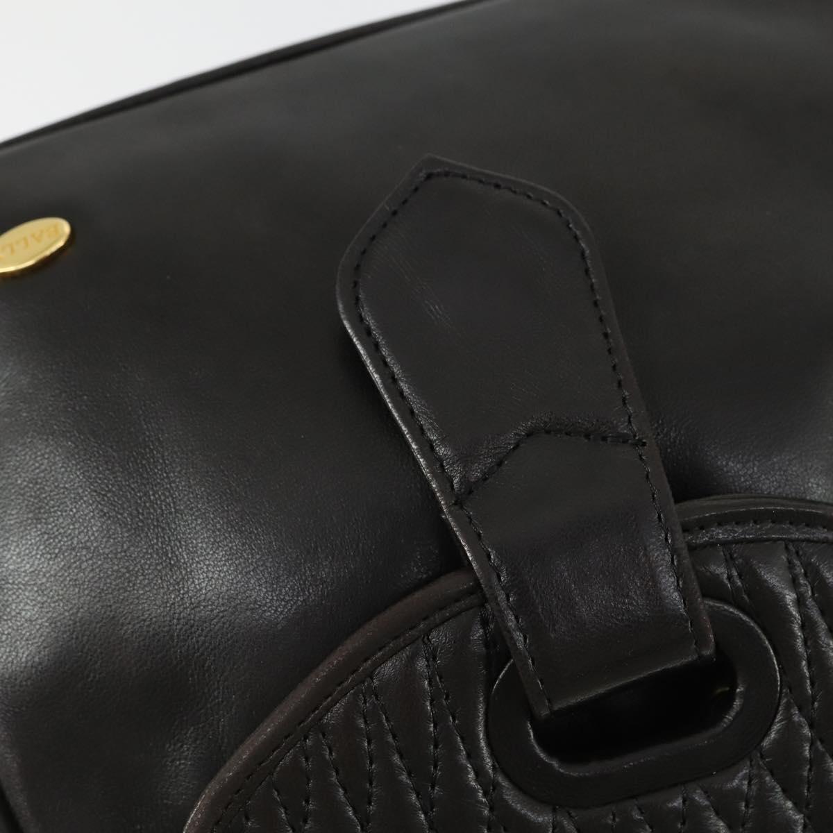 BALLY Backpack Leather Brown Gold Auth BA10063