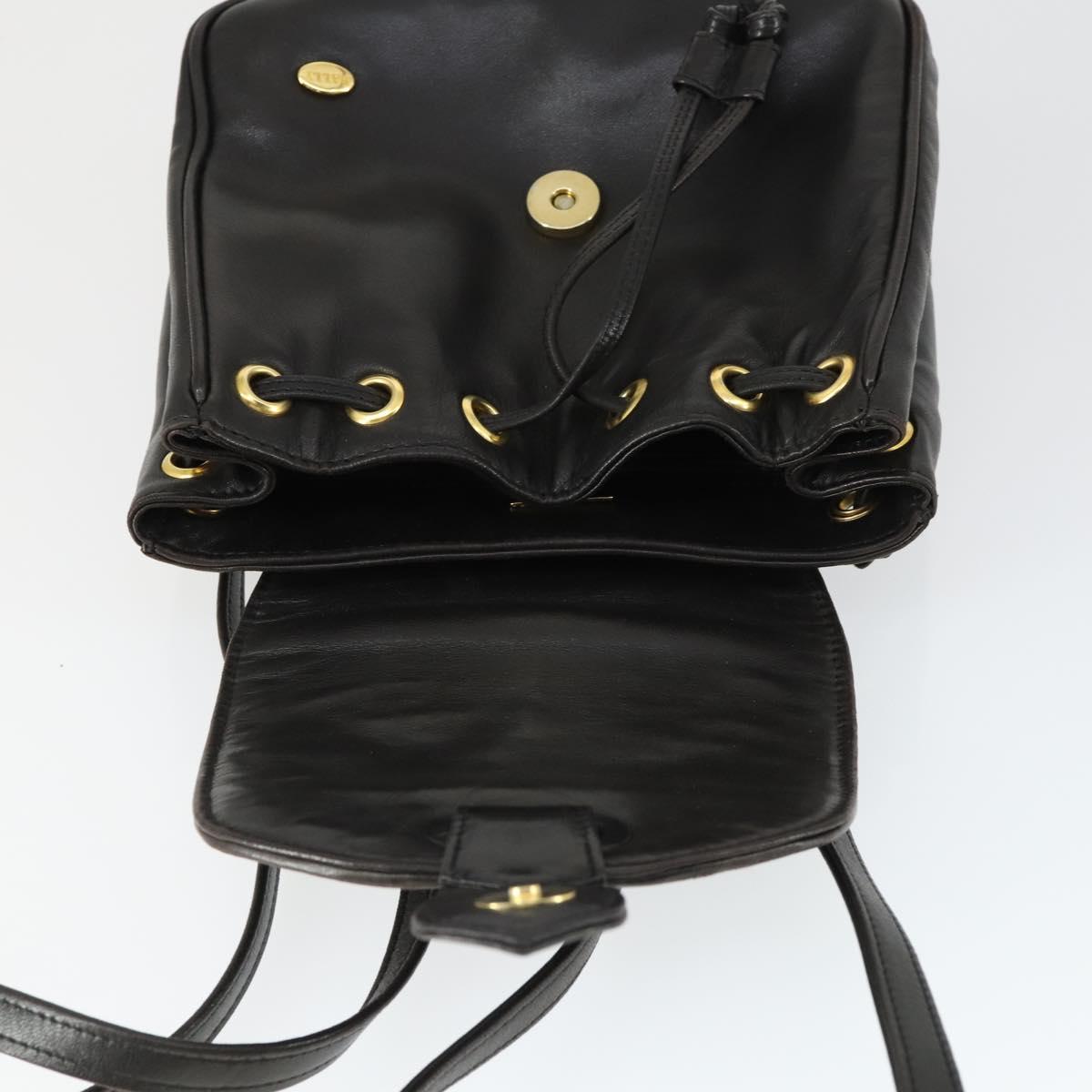 BALLY Backpack Leather Brown Gold Auth BA10063