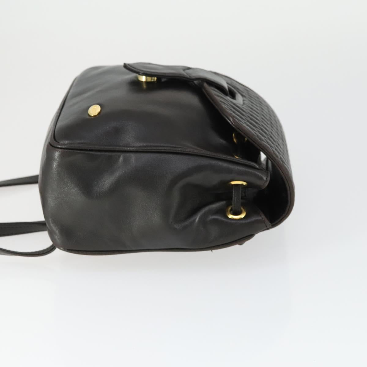 BALLY Backpack Leather Brown Gold Auth BA10063
