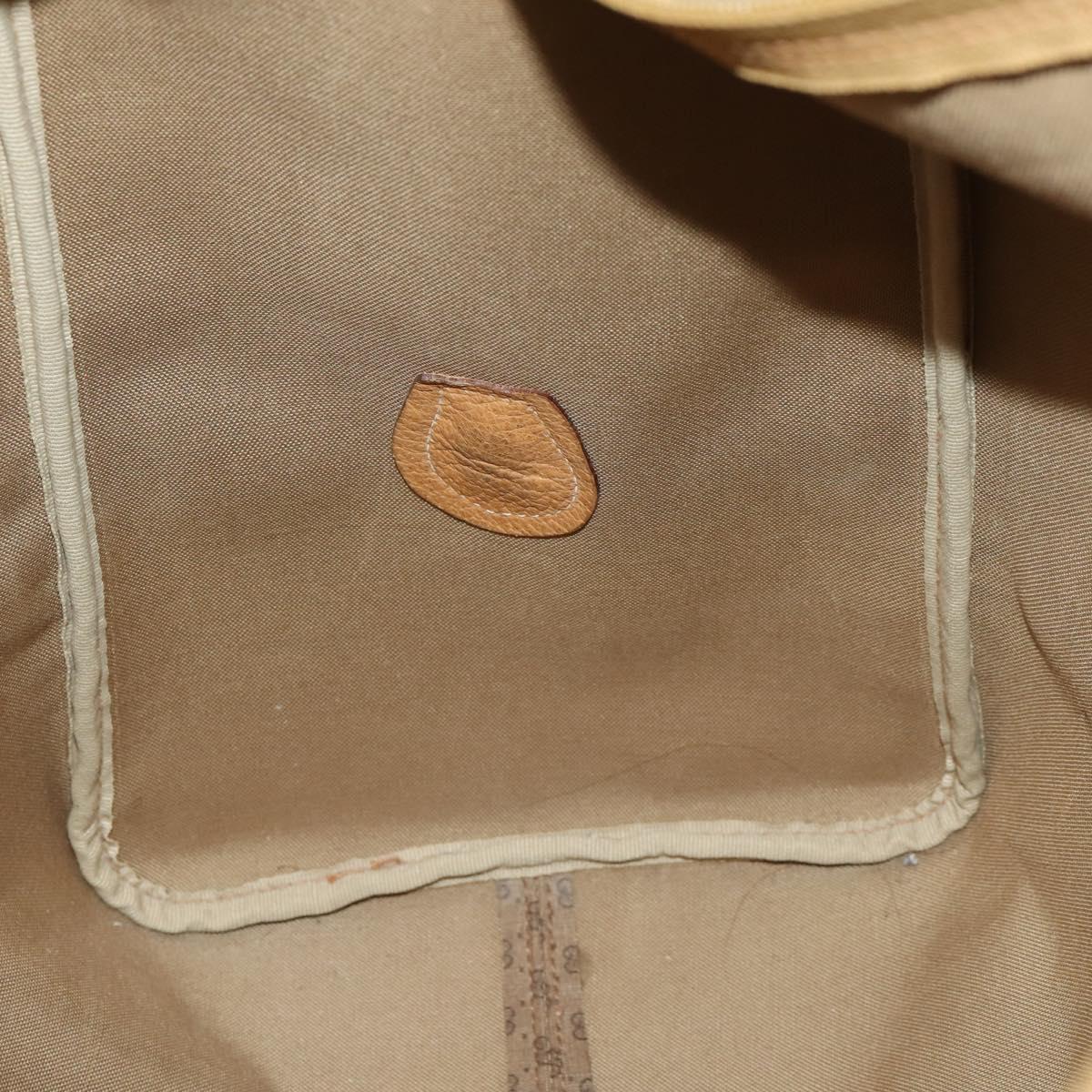 GUCCI Micro GG Supreme Boston Bag PVC Beige Gold Auth BA10065
