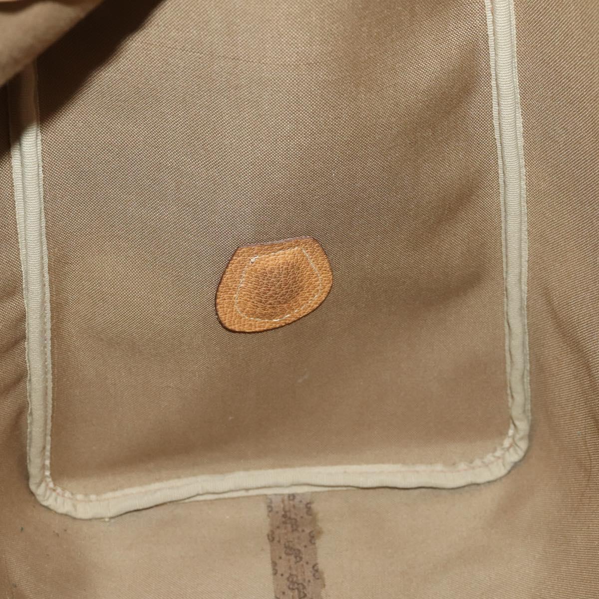 GUCCI Micro GG Supreme Boston Bag PVC Beige Gold Auth BA10065